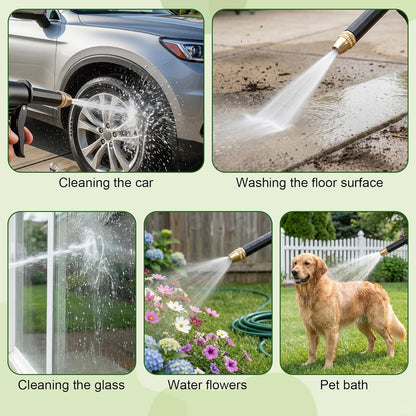 BVJ® Portable High Pressure Water Sprayer, Adjustable Garden Hose Nozzle Sprayer, Car Washing & Maintenance Tool