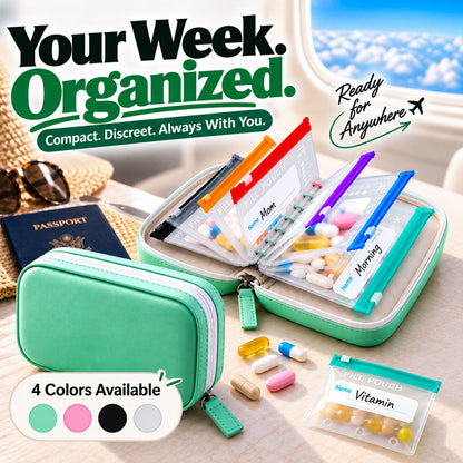 Modular Wellness Wallet – 7-Day Travel Pill & Vitamin Organizer Case (OFFER)
