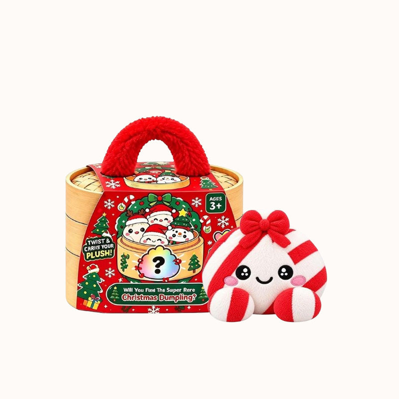 💥Last day 50% off 丨 Toaimer® Christmas Mood-Changing Dumpling Plush Set with Steamer Gift Box🎄
