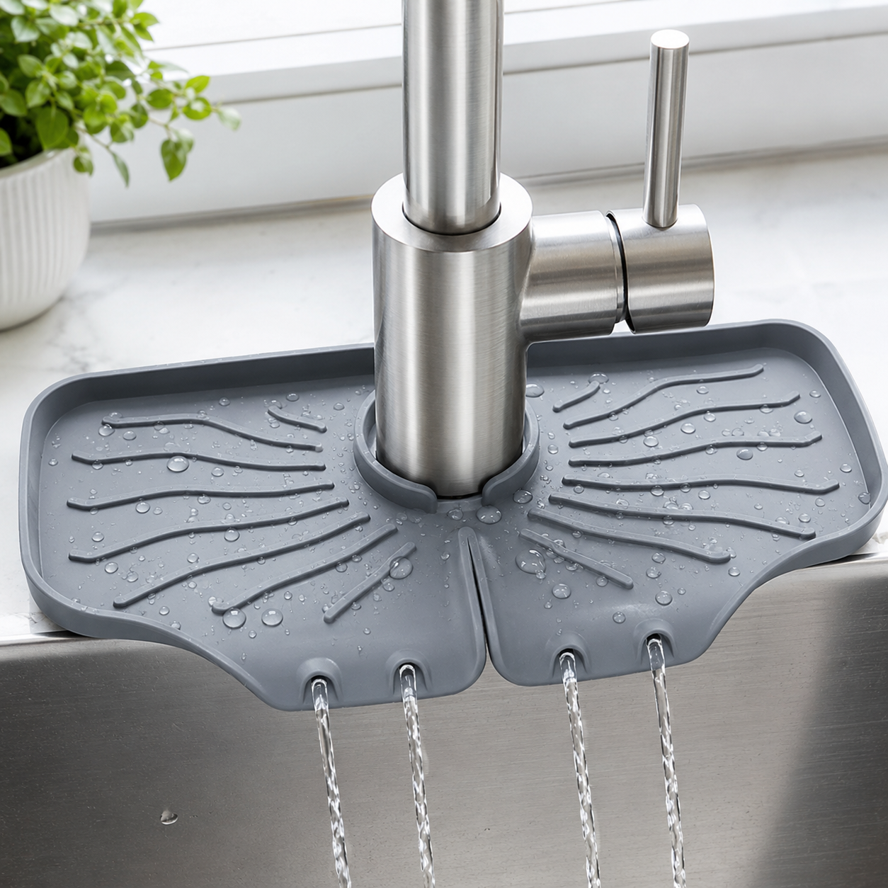 BVJ® Silicone Faucet Splash Guard – Keep Your Sink Area Dry & Tidy