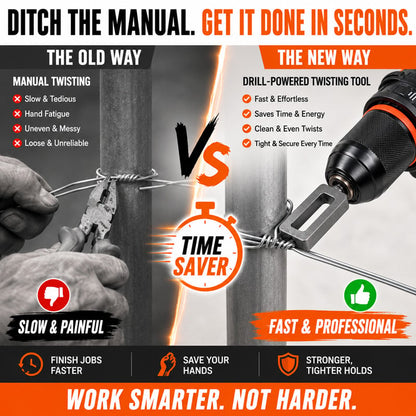 🧰BVJ® Steel Wire Twisting Tool for Drill - Fast Tightening & Auto Trimming Wire Twist Attachment