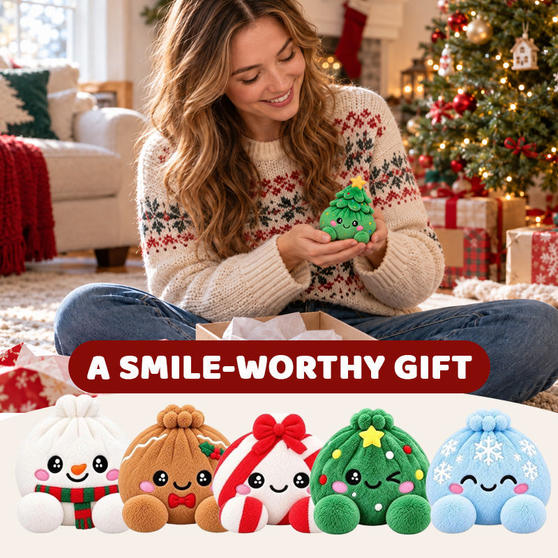 💥Last day 50% off 丨 Toaimer® Christmas Mood-Changing Dumpling Plush Set with Steamer Gift Box🎄
