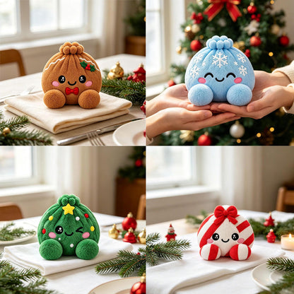 💥Last day 50% off 丨 Toaimer® Christmas Mood-Changing Dumpling Plush Set with Steamer Gift Box🎄