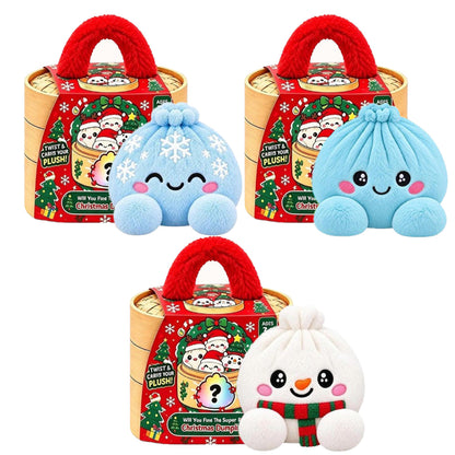 💥Last day 50% off 丨 Toaimer® Christmas Mood-Changing Dumpling Plush Set with Steamer Gift Box🎄