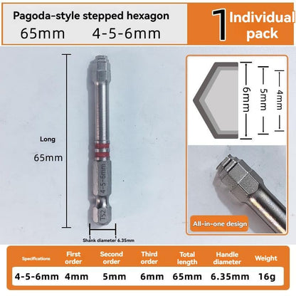 🔧 BVJ®  All-in-One Pagoda Hex Screwdriver Bit Set (6PCS)