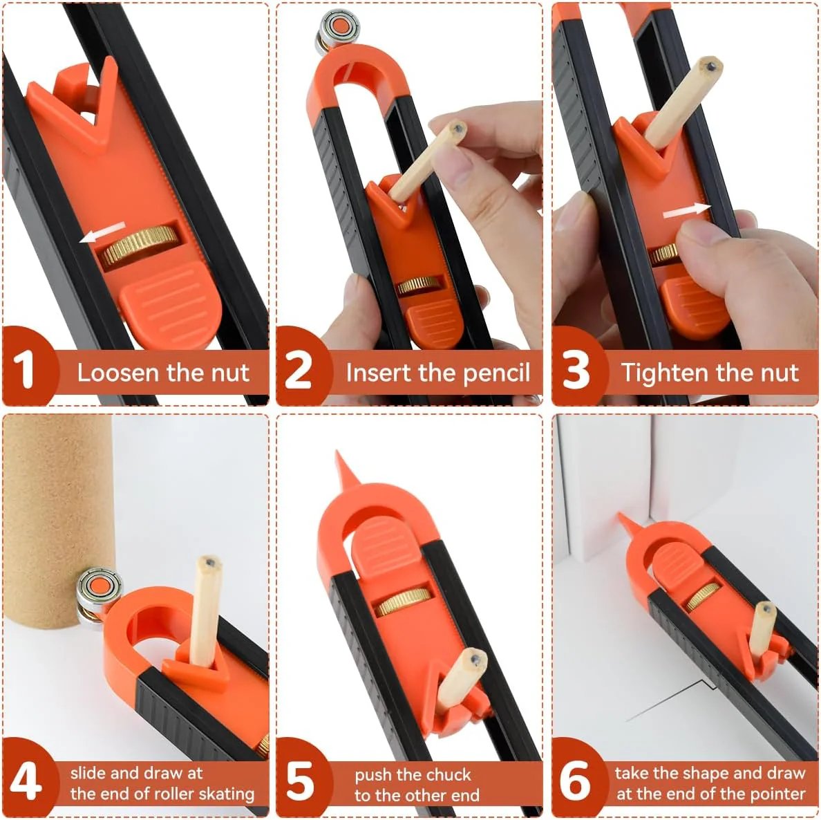 BVJ® Contour Gauge Scribe Tool with Lock and Pencil