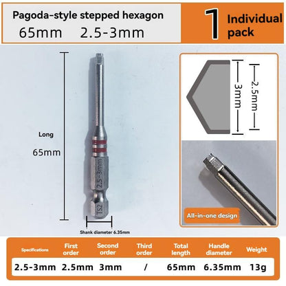 🔧 BVJ®  All-in-One Pagoda Hex Screwdriver Bit Set (6PCS)