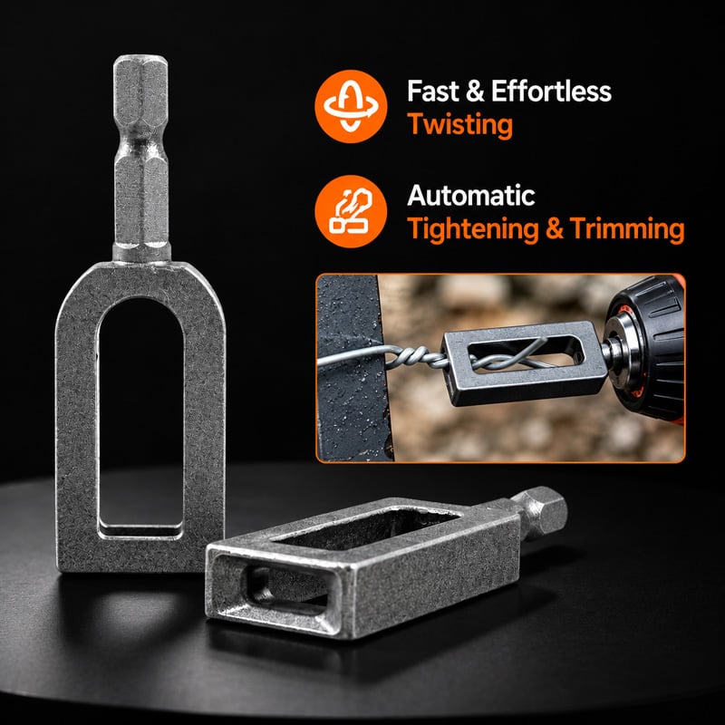 🧰BVJ® Steel Wire Twisting Tool for Drill - Fast Tightening & Auto Trimming Wire Twist Attachment