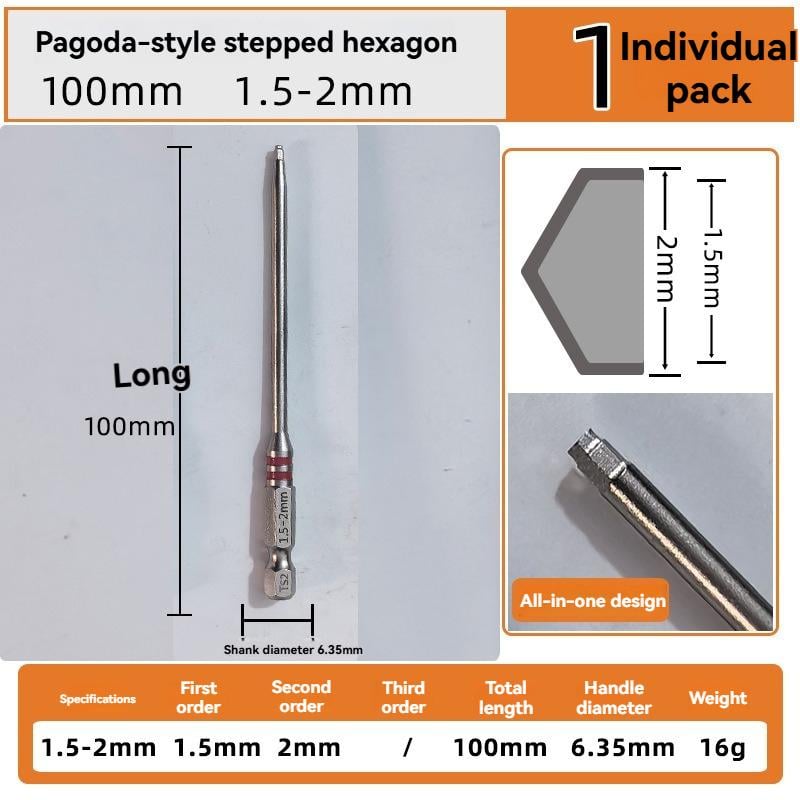 🔧 BVJ®  All-in-One Pagoda Hex Screwdriver Bit Set (6PCS)