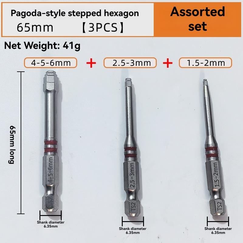 🔧 BVJ®  All-in-One Pagoda Hex Screwdriver Bit Set (6PCS)