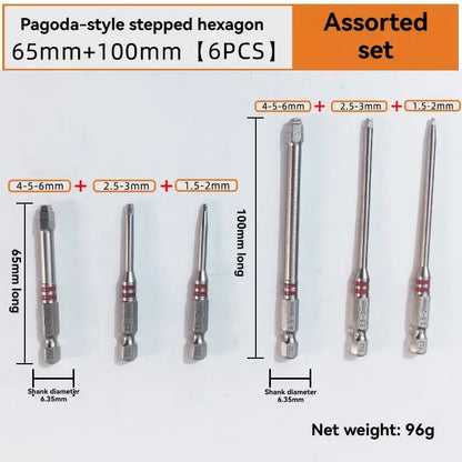 🔧 BVJ®  All-in-One Pagoda Hex Screwdriver Bit Set (6PCS)