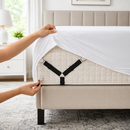 BVJ® Adjustable Bed Sheet Fasteners – Keep Your Sheets Smooth & Secure