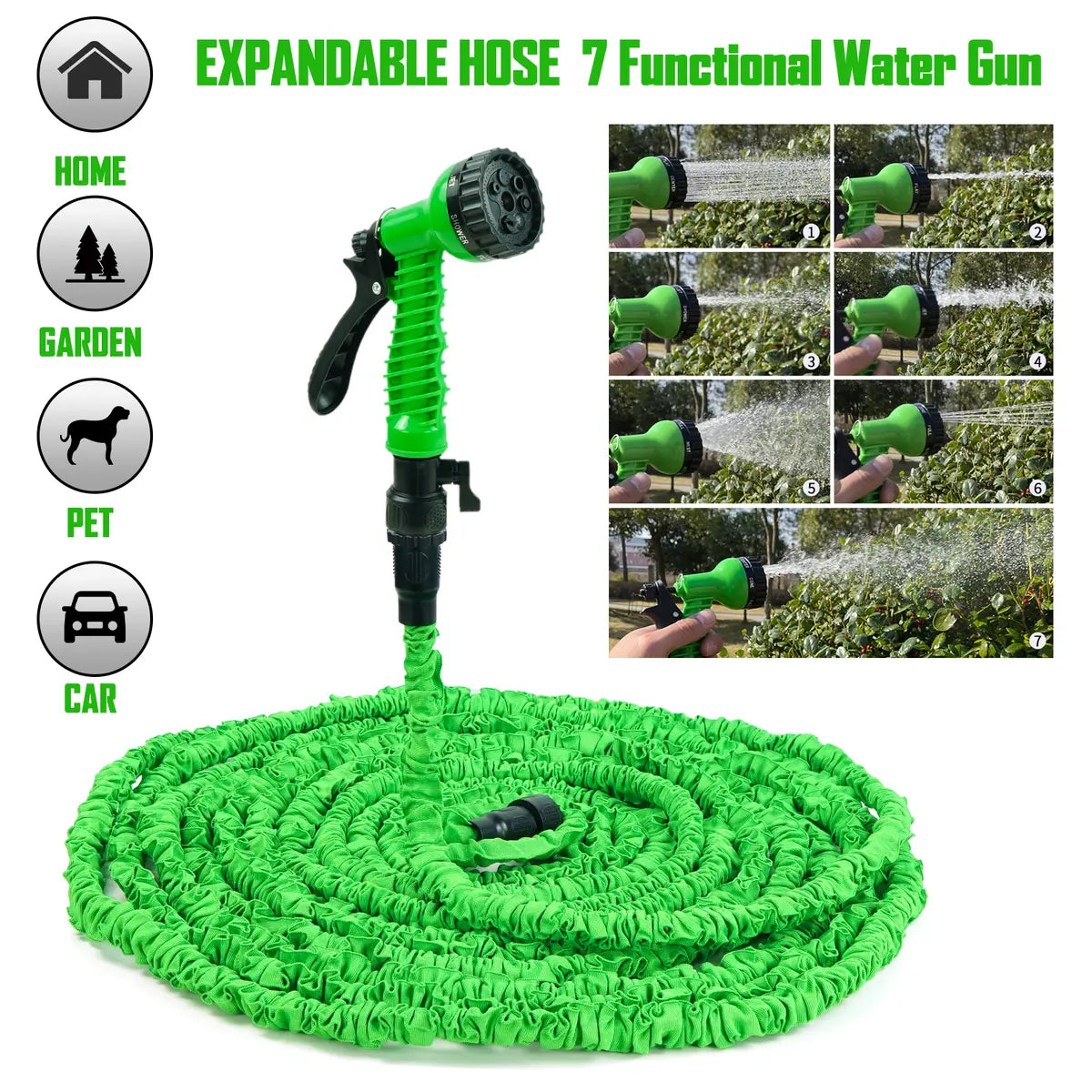 💦 BVJ®  Multi-Purpose High-Pressure Water Gun | Green outdoor water spray tool | Watering and Cleaning - DW