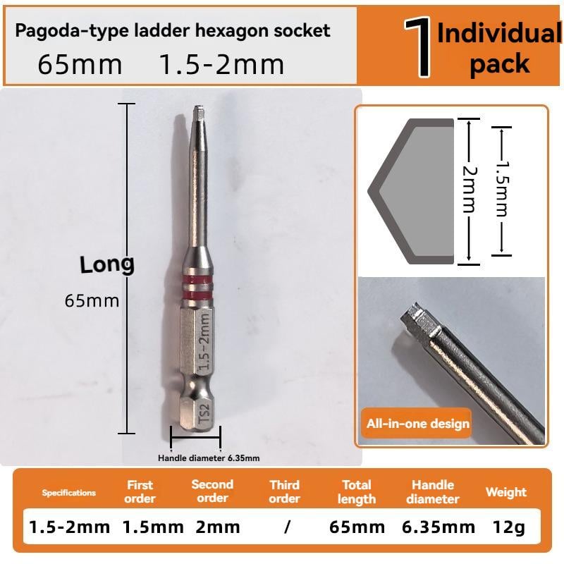 🔧 BVJ®  All-in-One Pagoda Hex Screwdriver Bit Set (6PCS)