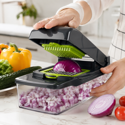 BVJ® Quick-Press Vegetable Chopper – Chop Garlic, Onion & Herbs in Seconds