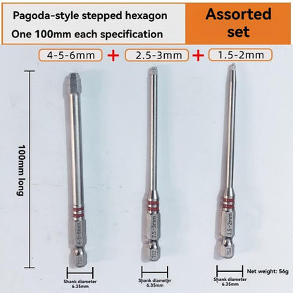 🔧 BVJ®  All-in-One Pagoda Hex Screwdriver Bit Set (6PCS)