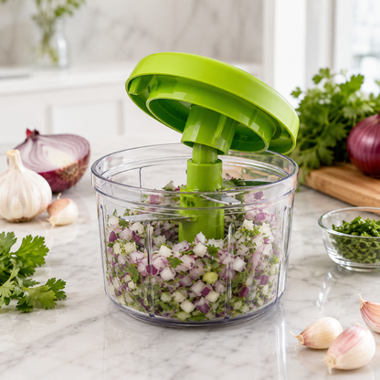 BVJ® Quick-Press Vegetable Chopper – Chop Garlic, Onion & Herbs in Seconds