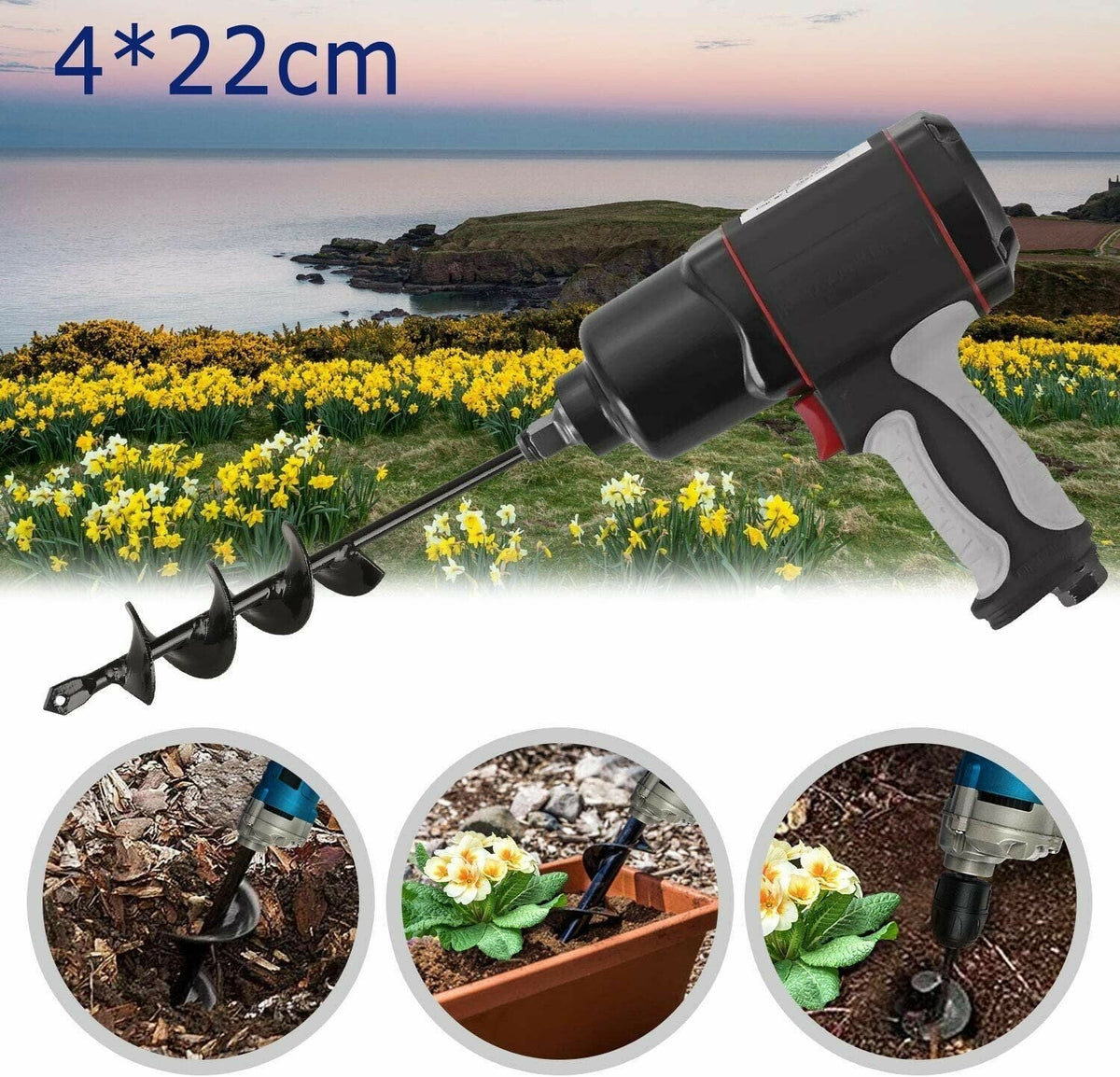 🌞 BVJ® Fris De Lente In Met 50% Korting!Tuinboor Spiraalboor voor Boormachine – Snel en Moeiteloos Planten van Bloembollen en Zaailingen